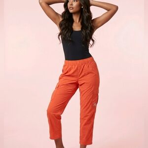 Eddie Bauer First Ascent Bright Orange Cargo Hiking Pants Stretch Lightweight W8